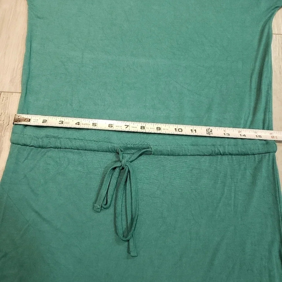 Janina Womans Green Short Sleeved Draw string Midi Dress EUR-38 - Picture 3 of 5